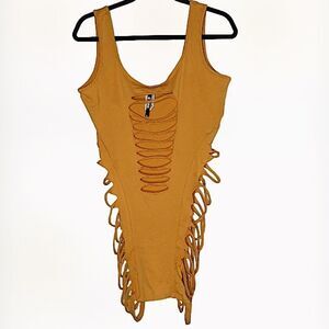 Women’s Yellow Distressed Dress
